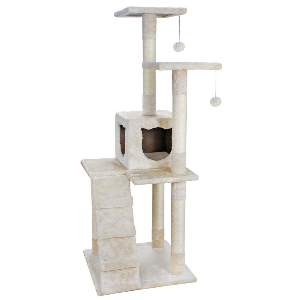 Cat Tree House With Scratching Post & Stairs Doba